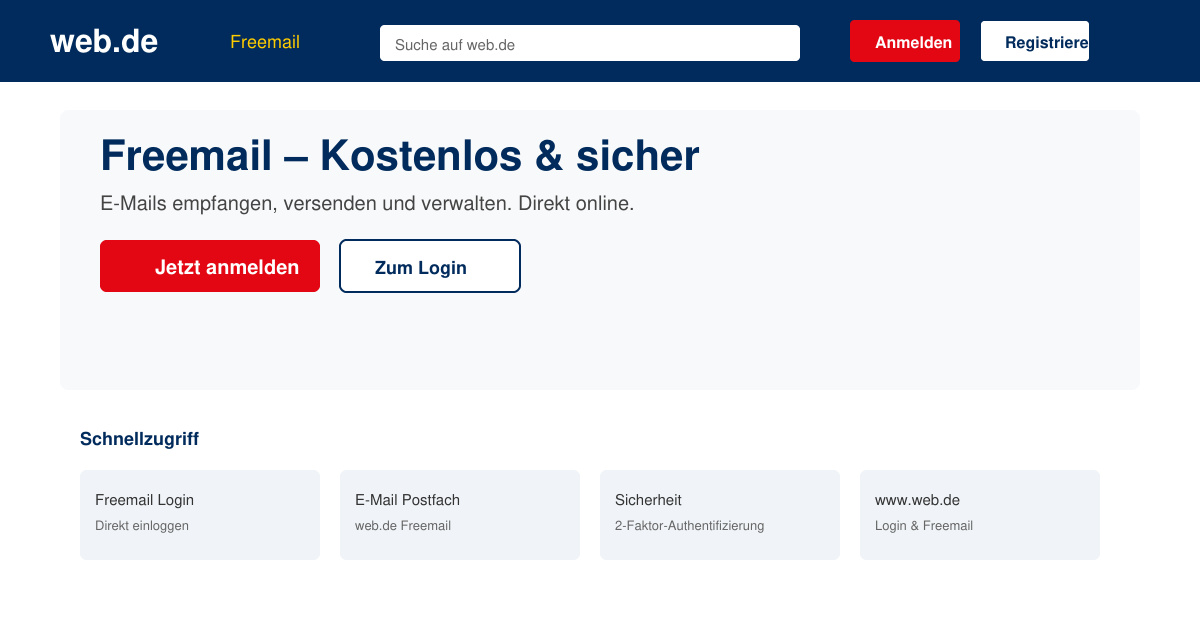Www web de login freemail login direkt login email login