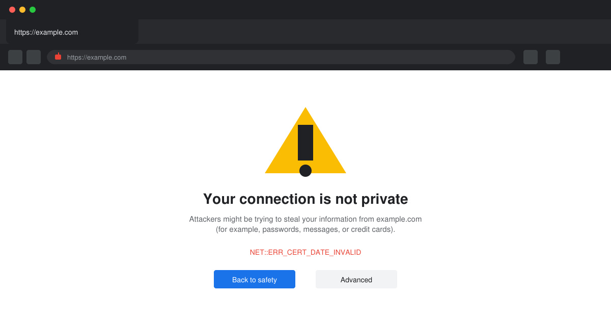 Your Connection is Not Private Chrome