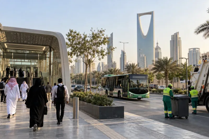 الرياض من 5 إلى 11 أكتوبر 2026: الدوام المدرسي، خدمات الأمانة، جمع النفايات والنقل هذا الأسبوع