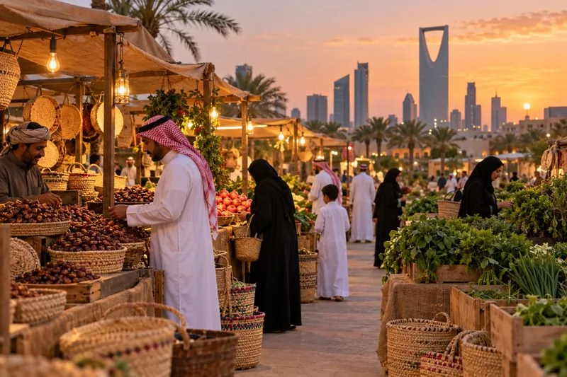 أسواق المزارعين وأسواق السلع المستعملة والبيع المجتمعي في الرياض خلال أكتوبر 2026: المواعيد وما أمكن التحقق منه