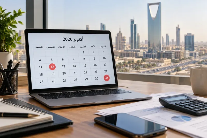 مواعيد رسمية في الرياض من 12 إلى 31 أكتوبر 2026: ما الذي يجب تقديمه أو تسجيله وفي أي يوم؟
