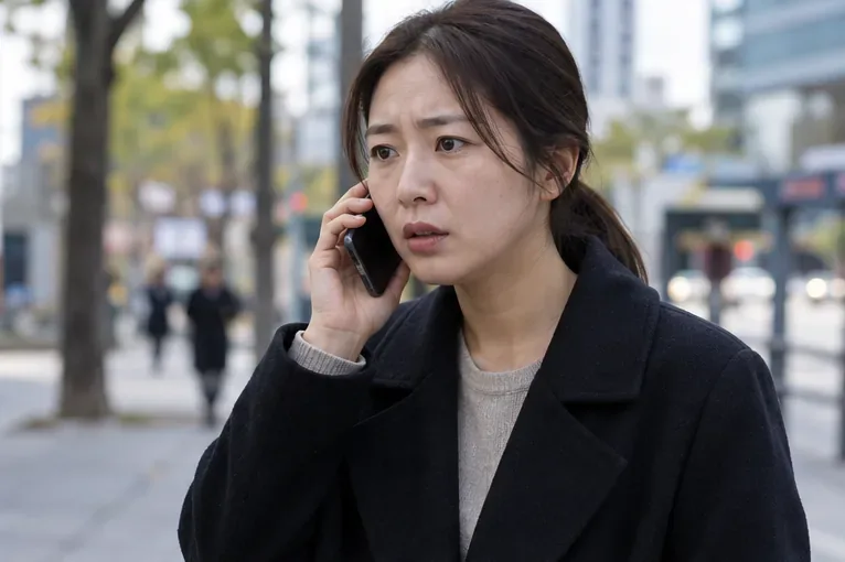 의심 전화 피해로 별도 전화기를 사용해 신고와 상담을 하는 사람의 모습