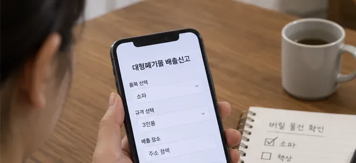수원에서 소파 버리는 방법: 대형폐기물 신고부터 배출·수거까지
