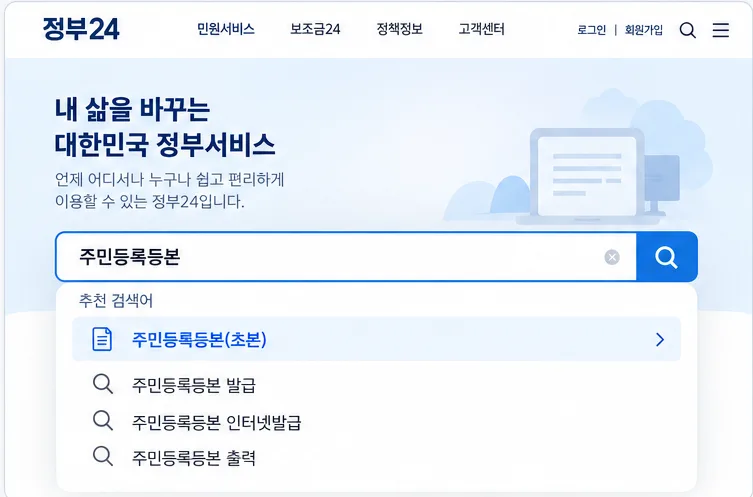 정부24에서 주민등록등본 발급하는 방법: 온라인 무료 발급부터 출력 전 확인까지