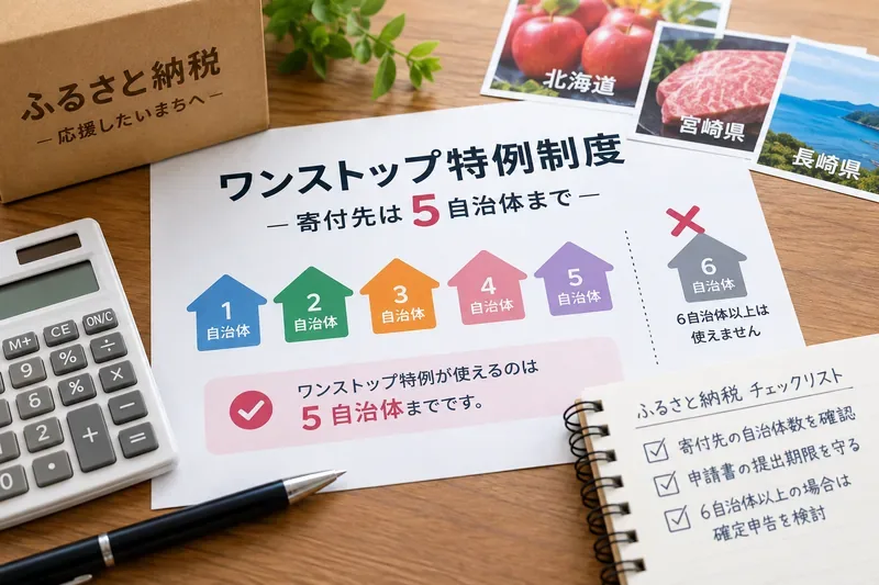 ワンストップ特例は何自治体まで使える？5自治体まで・6自治体なら確定申告