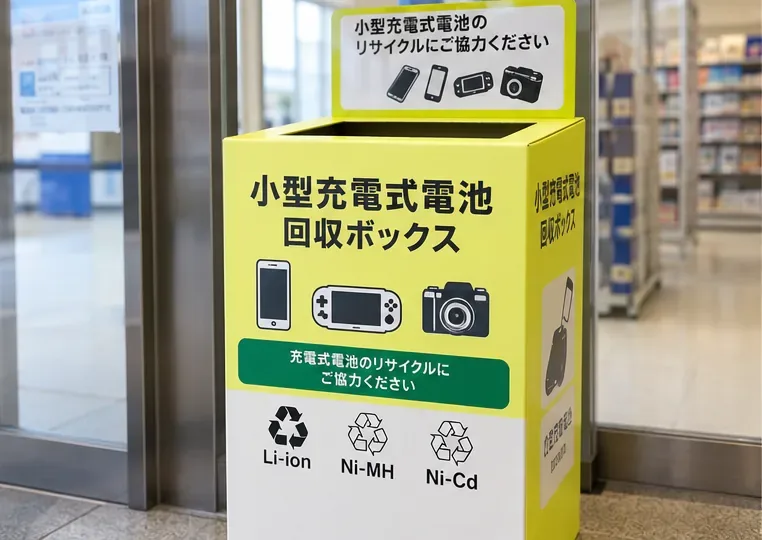 仙台市でリチウムイオン電池を捨てる方法｜黄色い回収容器・回収ボックス・膨張品の出し方