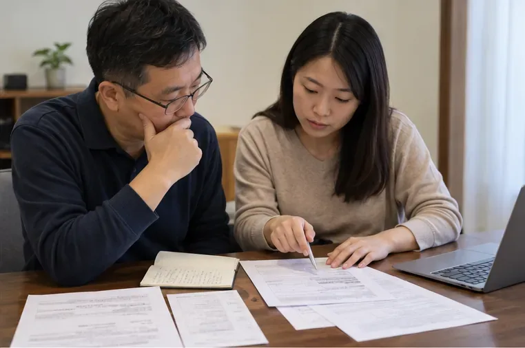 家屬一起核對申請表與資格條件