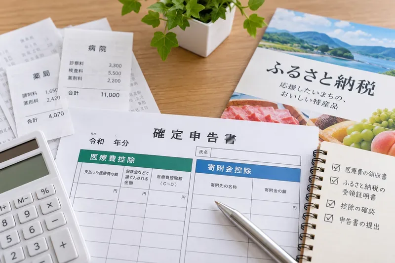 医療費控除とふるさと納税は一緒に申告できる？ワンストップ特例の注意点と確定申告の確認方法