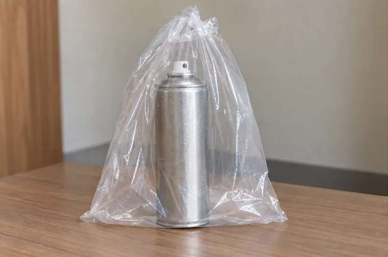 已排空的銀色噴霧罐單獨放入透明袋中，準備與其他回收物分開交付