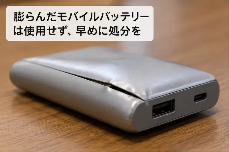 川口市で膨らんだモバイルバッテリーを捨てる方法｜金属缶に入れる手順と持込先