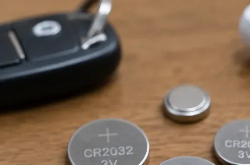 CR2032やCR2025などの表示が見えるコイン型リチウム電池
