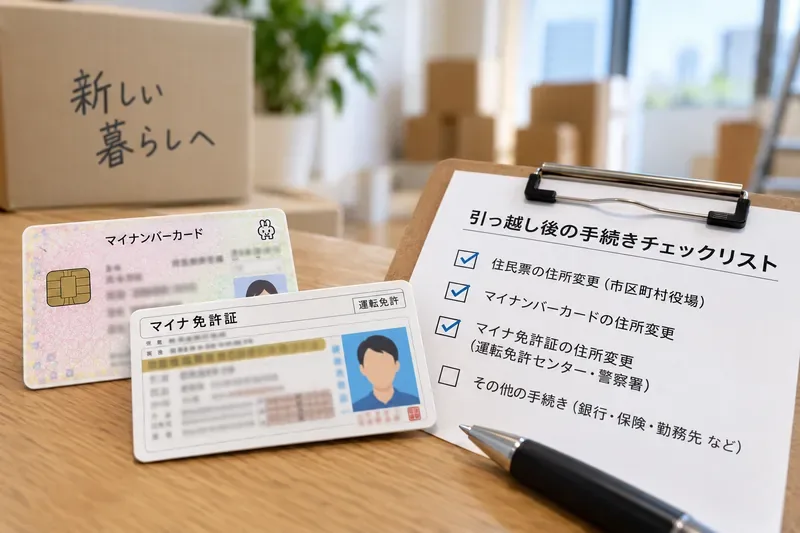 引っ越したらマイナ免許証の住所変更は必要？ワンストップ対象・警察への届出が必要なケースを整理