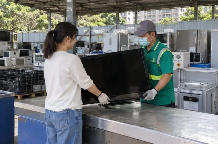 若電視仍可使用，可先詢問二手或再利用據點是否收受；交付前確認品項、狀況及搬運方式。