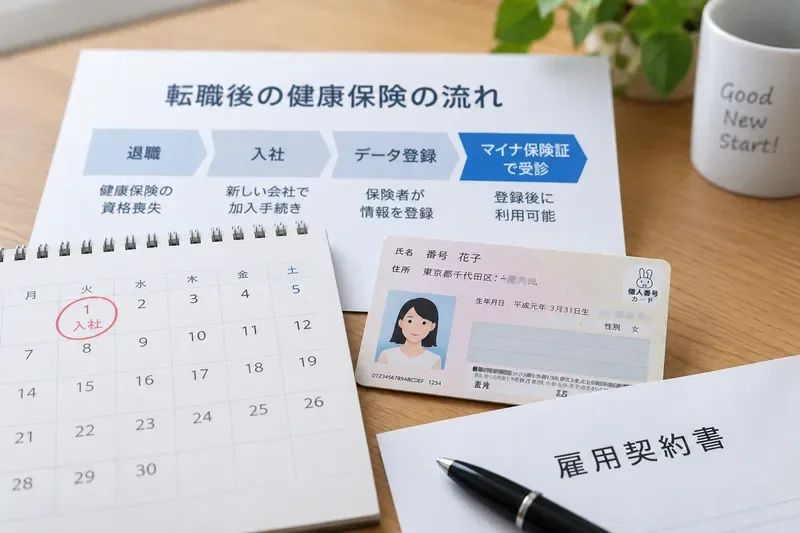 転職したらマイナ保険証はいつから使える？反映時期と受診時の対処を解説