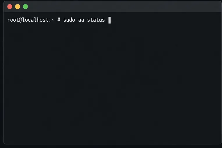 Eseguire il comando aa-status nel terminale per verificare lo stato del profilo AppArmor.