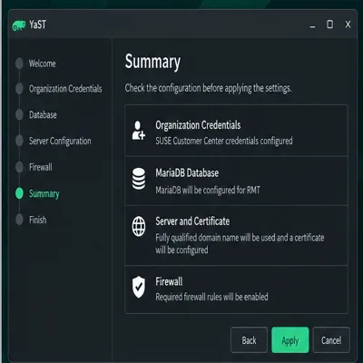 قم بإنشاء خادم تحديث محلي لنظام SUSE مع RMT على SLES 15