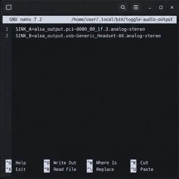 Construiți un script de comutare a ieșirii PipeWire care mută sunetul activ