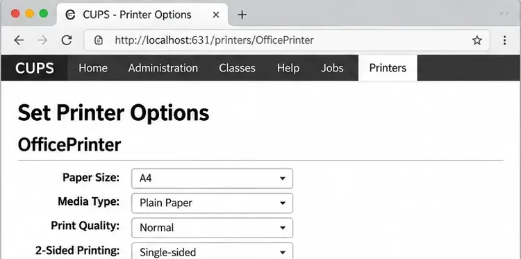 Configure USB and Network Printers with CUPS on Harmonica OS