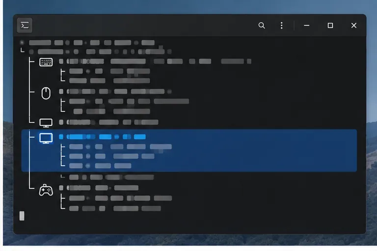 A generic Linux terminal view highlighting a touchscreen input device among other input devices.