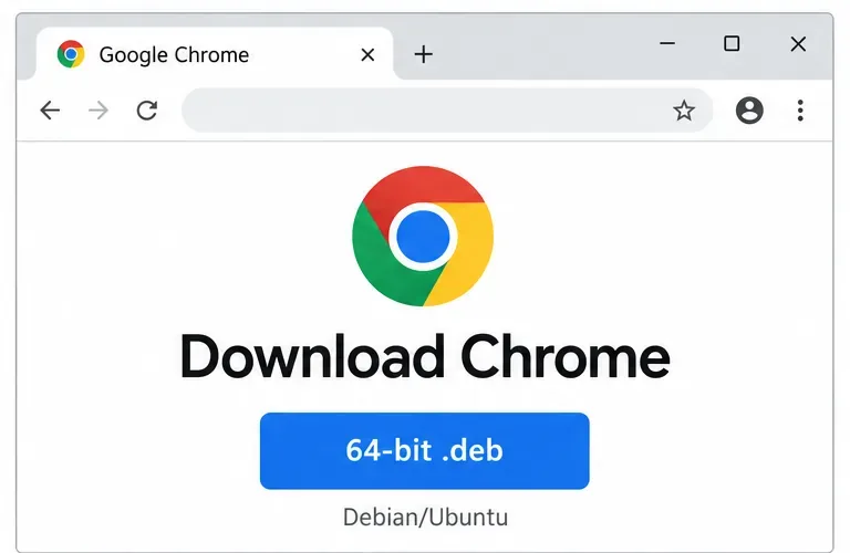 มุมมองเบราว์เซอร์ของ Google Chrome สำหรับ Linux พร้อมตัวเลือกแพ็กเกจ Debian Ubuntu 64 บิต