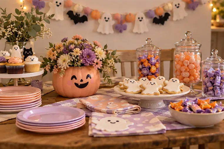 Schattige Halloween-decoratie zonder bloed of schrikeffecten.
