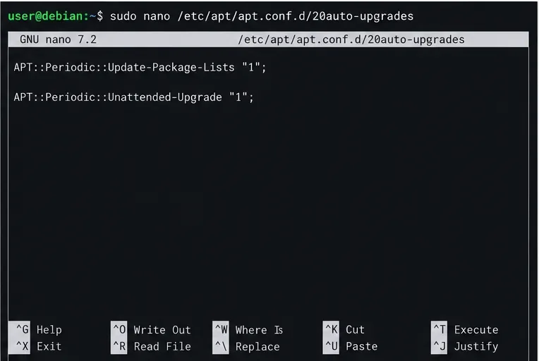 Mantenha as atualizações de segurança do Debian 12 em execução em um servidor sem monitor.