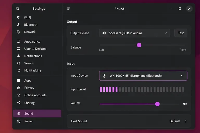 Ripristinare l'ingresso del microfono delle cuffie Bluetooth su Ubuntu 24.04