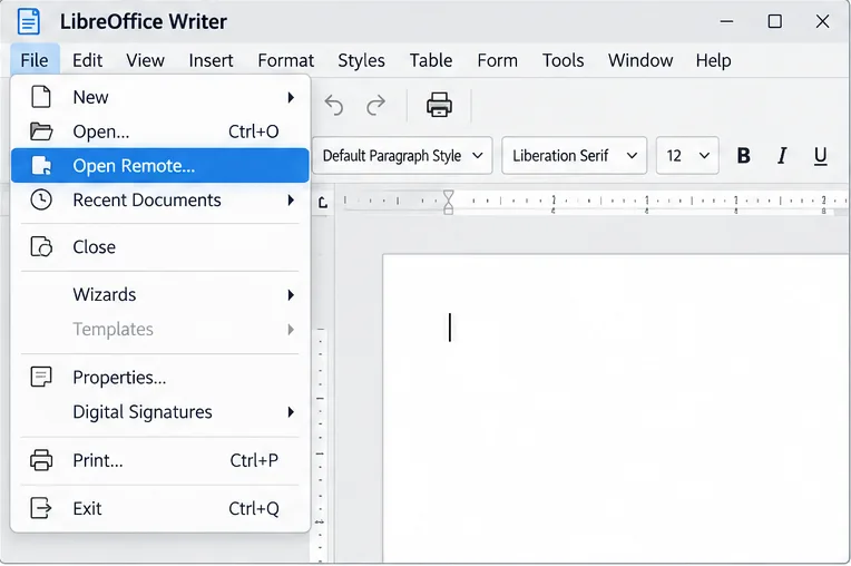 Save LibreOffice Documents Directly to Nextcloud with WebDAV
