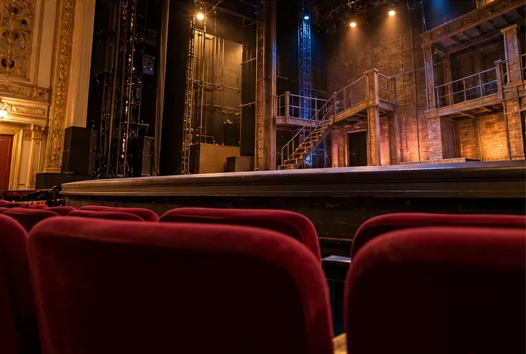 앞줄 좌석에서 바라본 무대와 객석의 높이 차이.