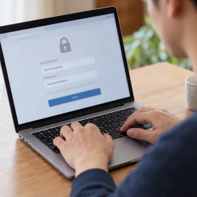 ノートパソコンで一般的なアカウントのパスワードを変更する手元